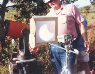 chuck Celestron 8 projection, solar eclipse viewing safety