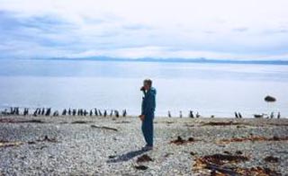 Checking out accidentally discovered penguins following a car breakdown north of Punta Arenas, Chile 1990 Checking out accidentally discovered penguins following a car breakdown north of Punta Arenas, Chile 1990