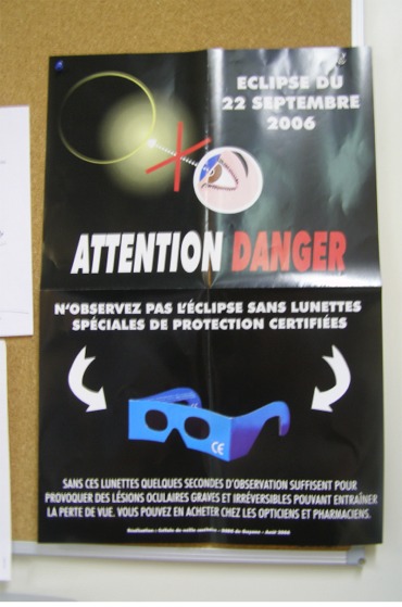 poster Cayenne, French Guiana in 2006 eclipse viewing safety